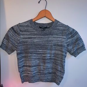 Grey Knitted Crop Top